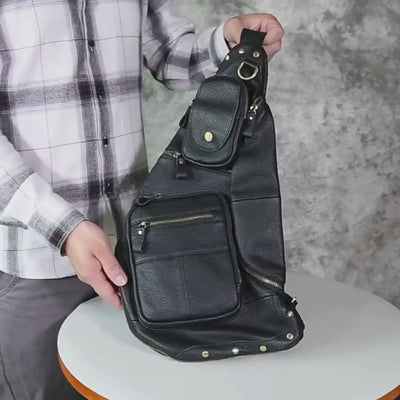 colter leather sling bag