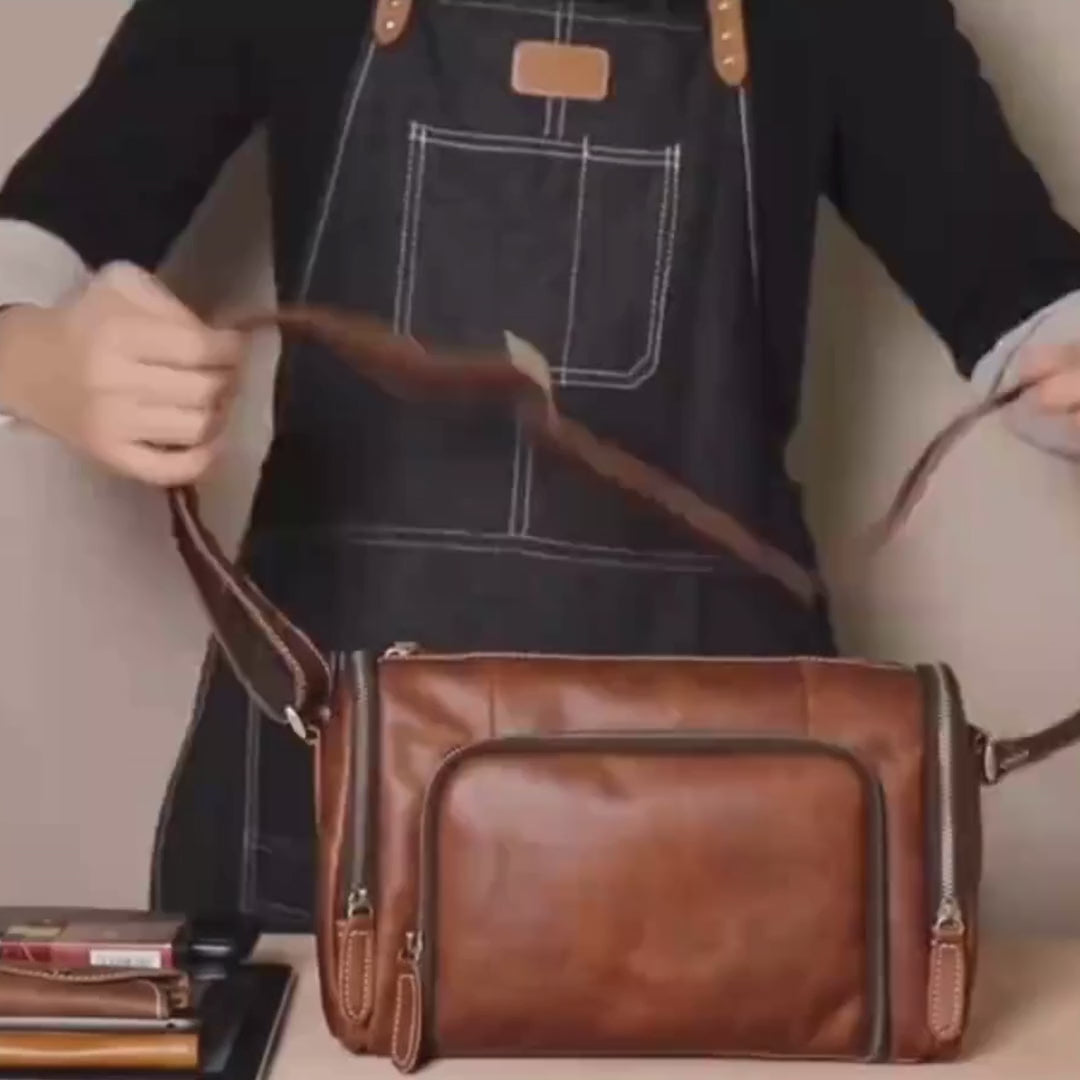 video brown shoulder bag
