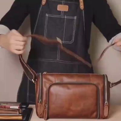video brown shoulder bag