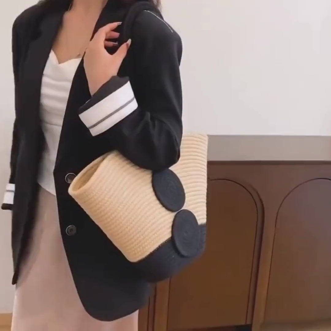 palm beach woven tote bag
