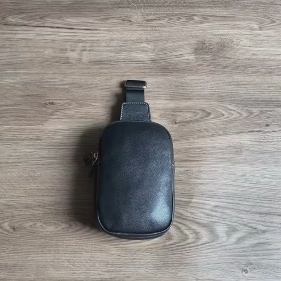 leather beckett sling bag
