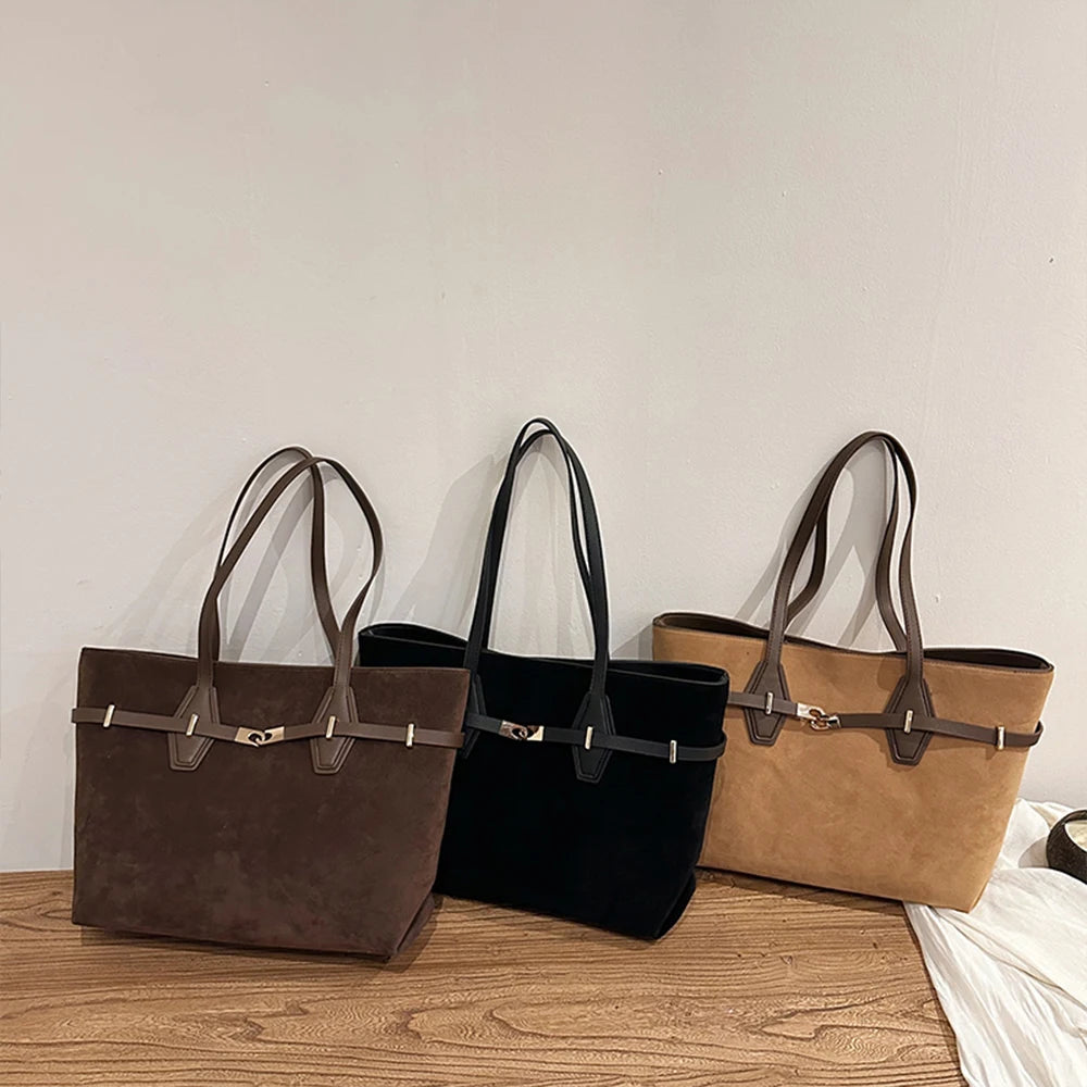 Elegant PU Leather Tote Bag – Large Capacity Shoulder Handbag