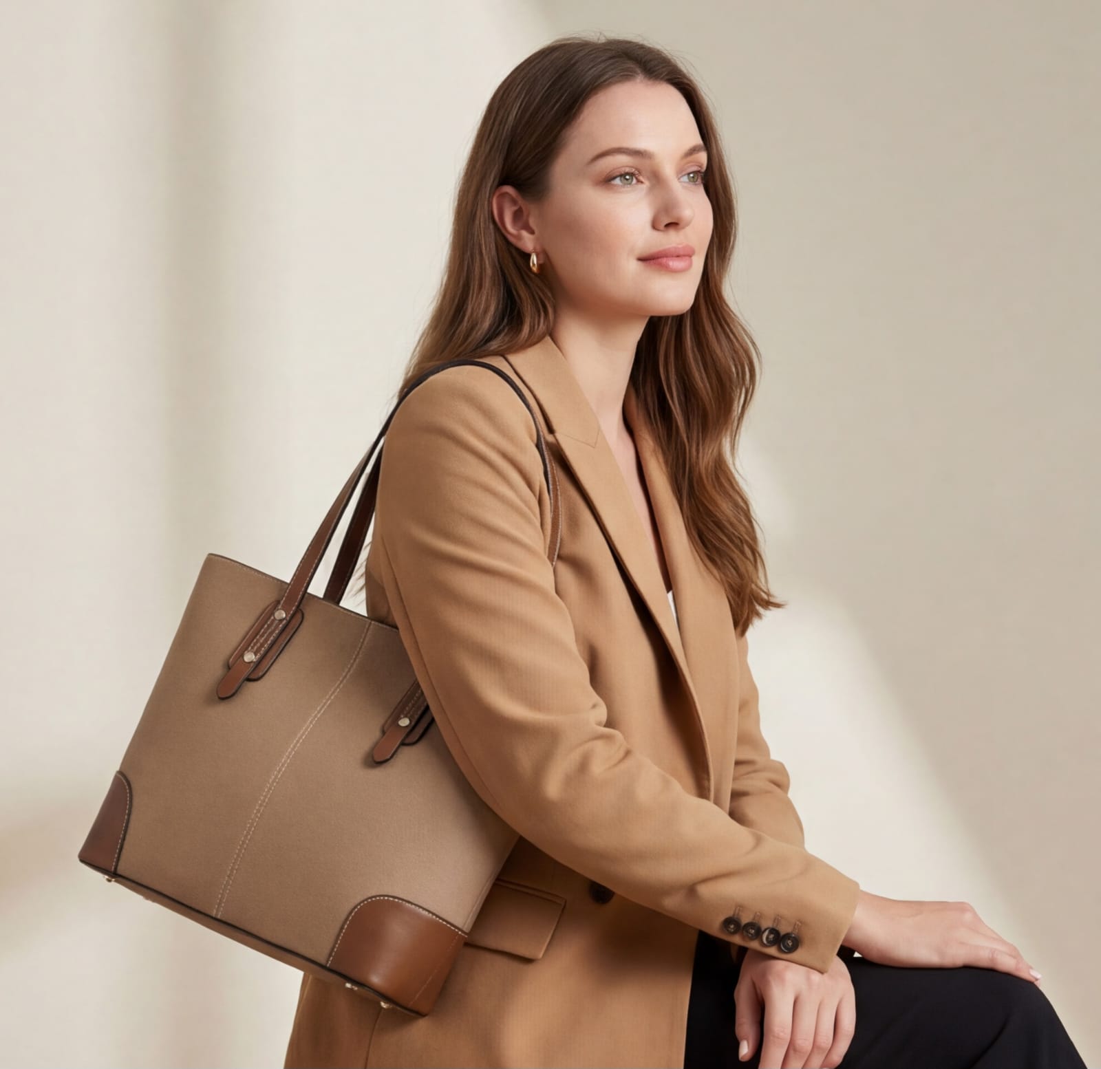 Genuine Leather Tote Bag – Large Capacity Shoulder Shopper